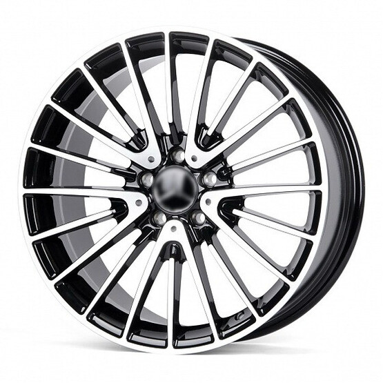 Диск Forged Sl148-Fg454 19x8.50 5x112 ET36 DIA66.60 ЧЁРНЫЙ ГЛЯНЦЕВЫЙ + ПОЛИРОВАННЫЕ СПИЦЫ