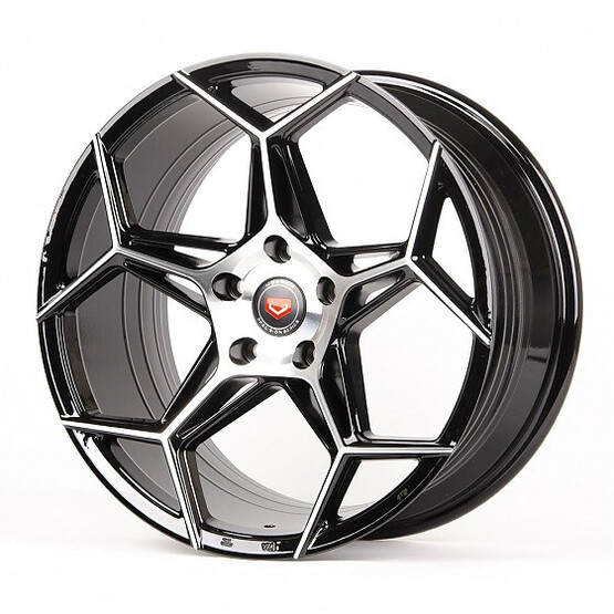 Диск Veemann Bx04-Cs242 18x8 5x114.30 ET35 DIA73.10 ЧЕРНЫЙ + ПОЛИРОВАННЫЕ СПИЦЫ