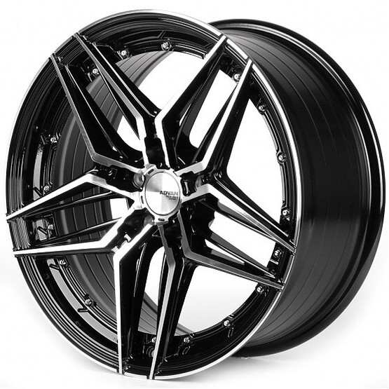 Диск Advan Ivf-007 18x8 5x112 ET35 DIA66.45 ЧЁРНЫЙ ГЛЯНЦЕВЫЙ + ПОЛИРОВАННЫЕ СПИЦЫ