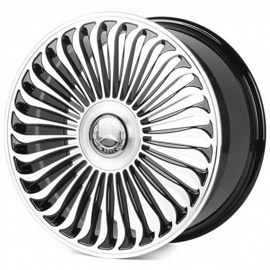 Диск Forged Sl786-Sk348 21x9 5x112 ET34 DIA66.60 ЧЁРНЫЙ ГЛЯНЦЕВЫЙ + ПОЛИРОВАННЫЕ СПИЦЫ