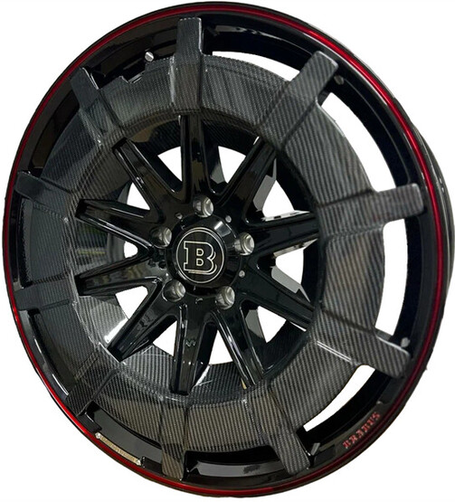 Диск Forged D255 22x10 5x130 ET33 DIA84.10 BLACK/LIP RED/C